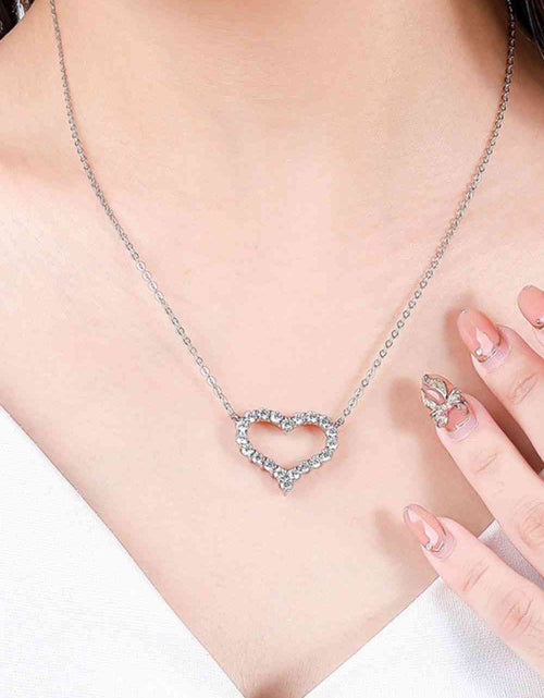 Load image into Gallery viewer, 1 Carat Moissanite Heart Pendant Chain-Link Necklace
