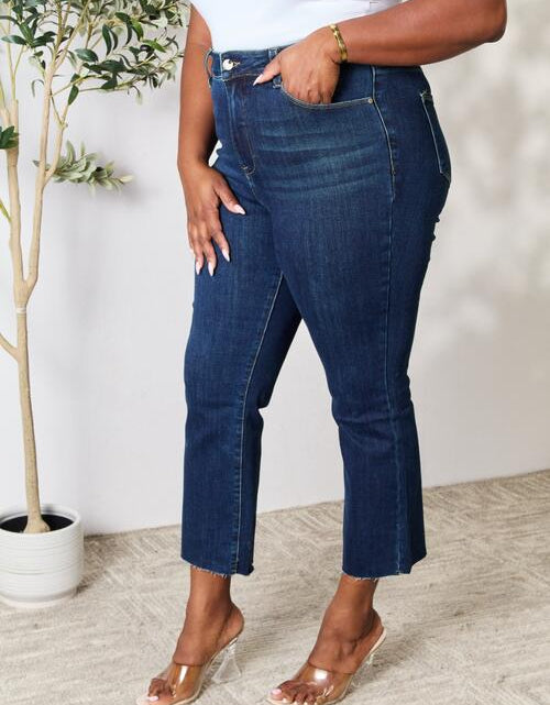 Load image into Gallery viewer, BAYEAS Full Size Raw Hem Straight Jeans
