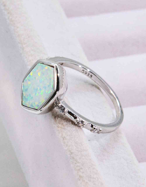 Load image into Gallery viewer, Opal Hexagon 925 Sterling Silver Ring
