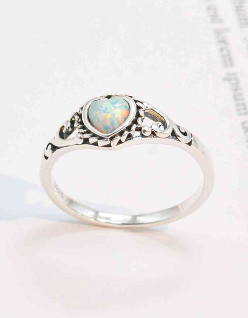 Load image into Gallery viewer, 925 Sterling Silver Heart-Shape Opal Ring
