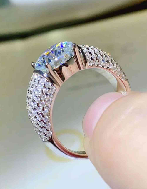 Load image into Gallery viewer, 3 Carat Moissanite Side Stone Ring
