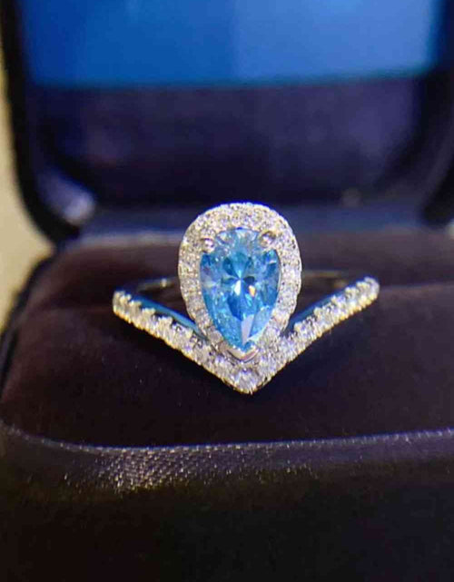 Load image into Gallery viewer, 1 Carat Pear Shape Moissanite Heart Ring
