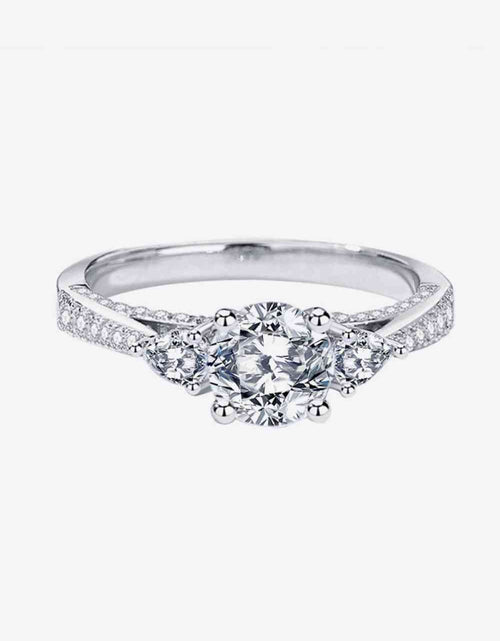 Load image into Gallery viewer, 1 Carat Moissanite 4-Prong Side Stone Ring
