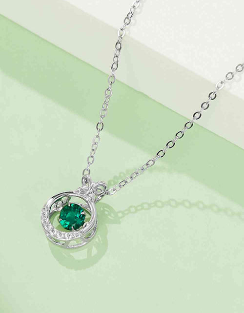 Load image into Gallery viewer, Lab-Grown Emerald Pendant Necklace
