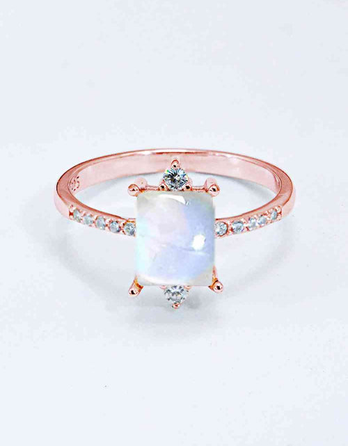 Load image into Gallery viewer, 925 Sterling Silver Square Moonstone Ring
