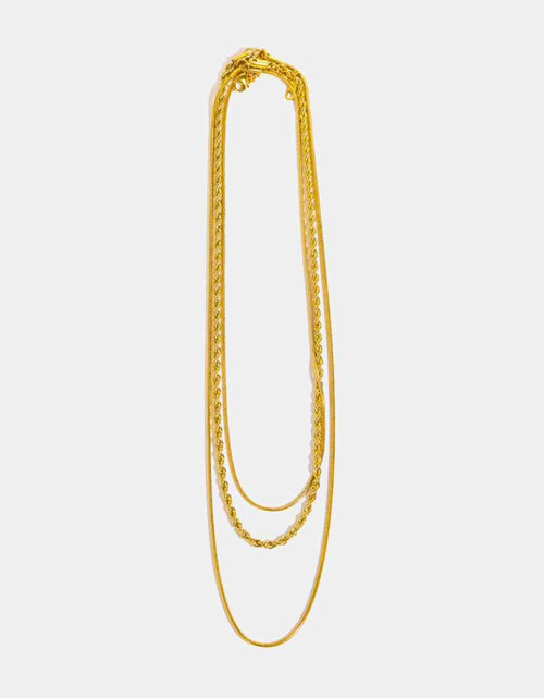 Load image into Gallery viewer, Stainless Steel 18K Gold-Plated Triple Layer Necklace
