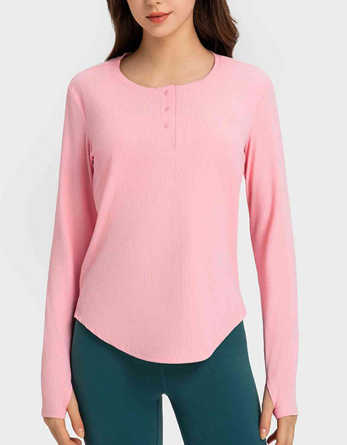 Load image into Gallery viewer, Round Neck Long Sleeve Sport Top
