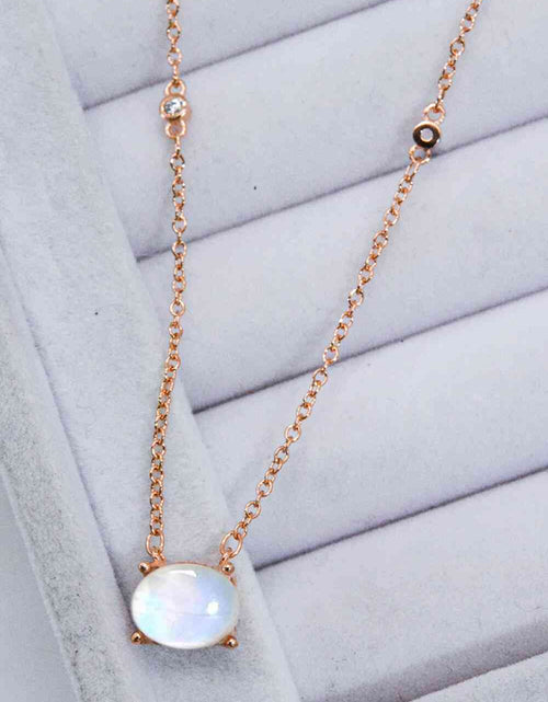 Load image into Gallery viewer, Geometric Moonstone Pendant Necklace
