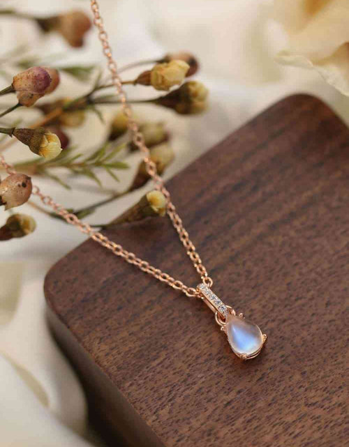 Load image into Gallery viewer, High Quality Natural Moonstone Teardrop Pendant 925 Sterling Silver Necklace
