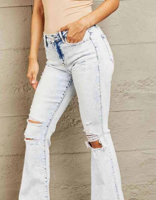 Load image into Gallery viewer, BAYEAS Mid Rise Acid Wash Distressed Jeans
