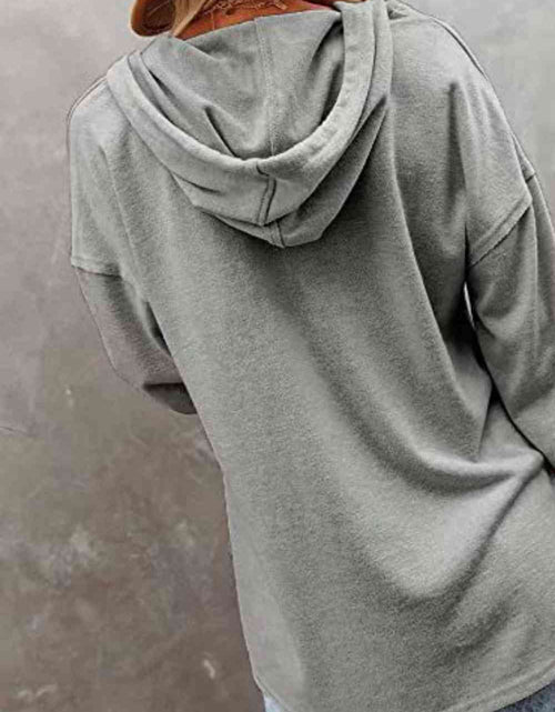 Load image into Gallery viewer, Buttoned Drop Shoulder Hoodie
