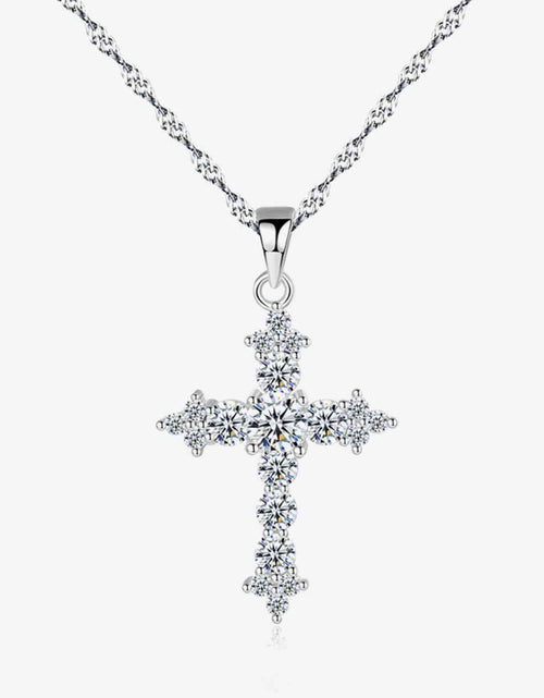 Load image into Gallery viewer, Zircon Cross Pendant 925 Sterling Silver Necklace
