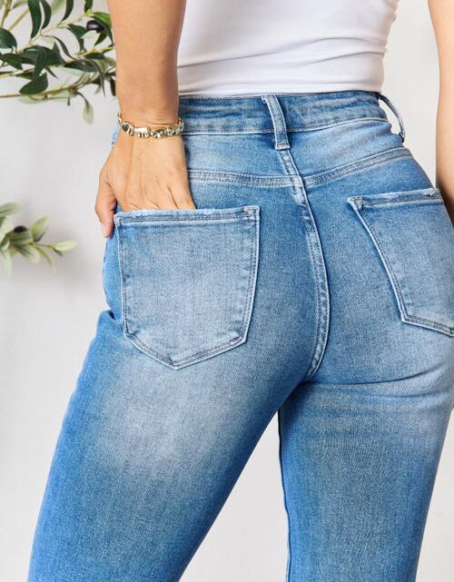 Load image into Gallery viewer, BAYEAS Raw Hem Skinny Jeans
