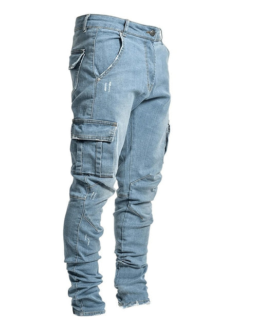 Load image into Gallery viewer, Men&#39;s Multi Pocket Cargo Jeans
