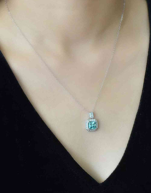 Load image into Gallery viewer, 2 Carat Moissanite Square Pendant Necklace
