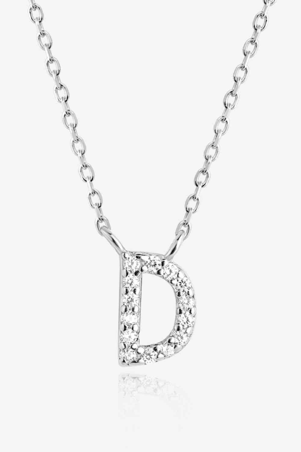 A To F Zircon 925 Sterling Silver Necklace