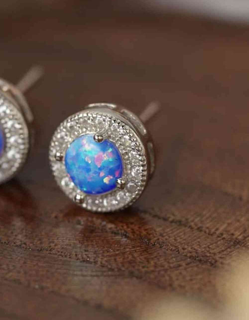 Load image into Gallery viewer, Opal 4-Prong Round Stud Earrings
