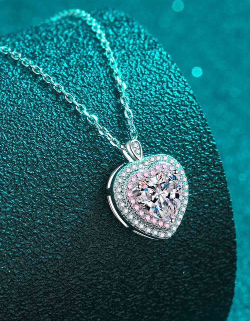 Load image into Gallery viewer, 925 Sterling Silver 1 Carat Moissanite Heart Pendant Necklace
