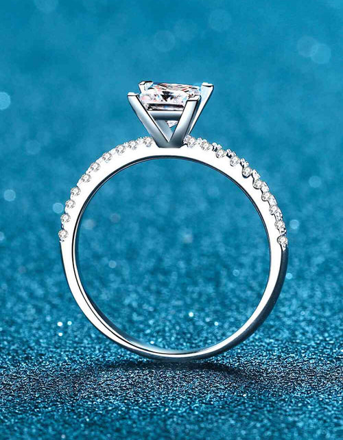 Load image into Gallery viewer, Rhodium-Plated 2 Carat Moissanite Four-Prong Ring
