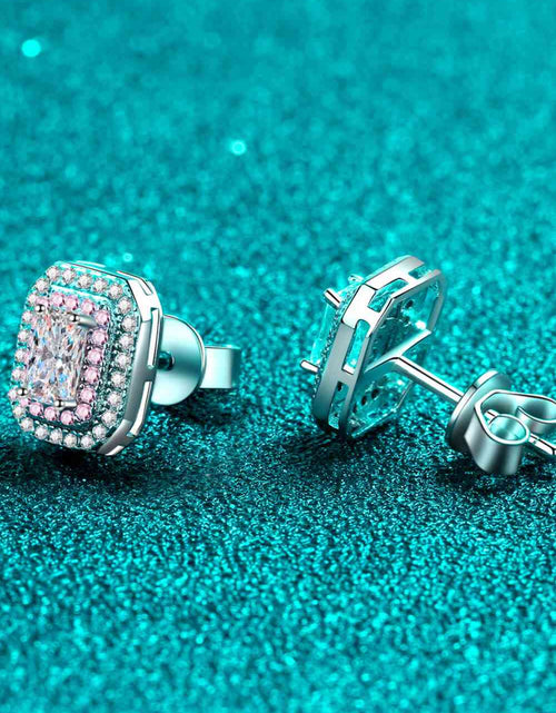 Load image into Gallery viewer, 1 Carat Moissanite and Zircon Contrast Geometric Stud Earrings
