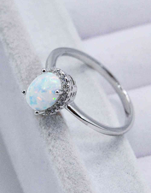 Load image into Gallery viewer, 925 Sterling Silver 4-Prong Opal Ring
