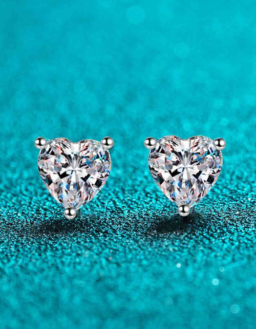 Load image into Gallery viewer, 2 Carat Moissanite Heart-Shaped Stud Earrings
