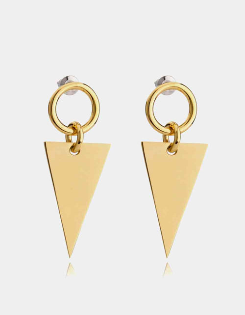 Load image into Gallery viewer, Stainless Steel Triangle Dangle Earrings
