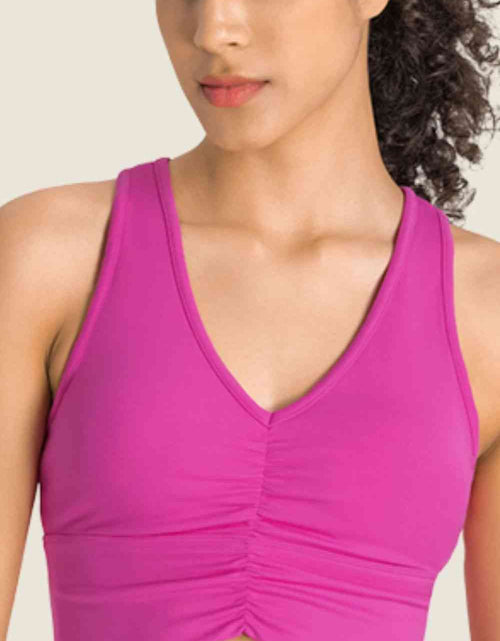 Load image into Gallery viewer, Gathered Detail Halter Neck Sports Bra
