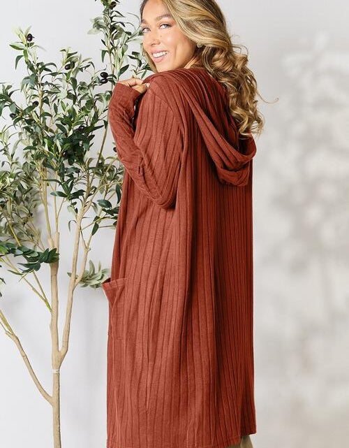 Load image into Gallery viewer, Basic Bae Full Size Ribbed Open Front Long Sleeve Cardigan
