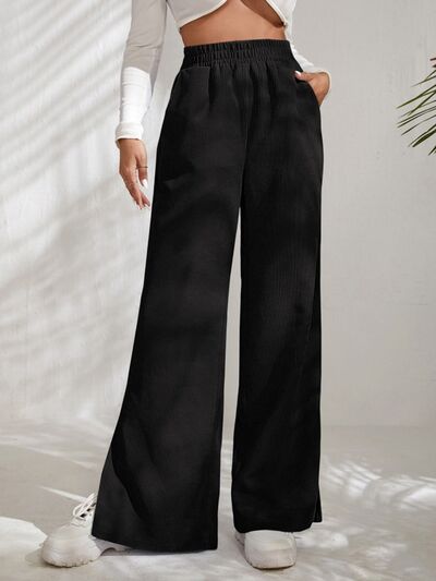 Load image into Gallery viewer, Slit Pocketed High Waist Wide Leg Pants
