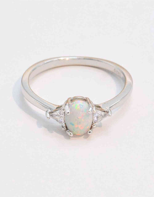 Load image into Gallery viewer, Contrast 925 Sterling Silver Opal Ring
