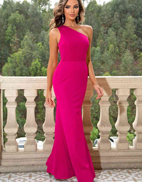 Load image into Gallery viewer, One-Shoulder Sleeveless Maxi Dress
