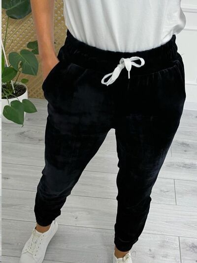 Load image into Gallery viewer, Wide Waistband Drawstring Cropped Joggers
