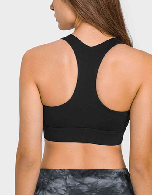 Load image into Gallery viewer, Zip Up Racerback Sports Bra
