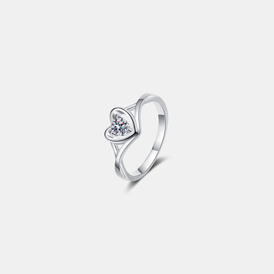 Load image into Gallery viewer, Moissanite Heart 925 Sterling Silver Ring
