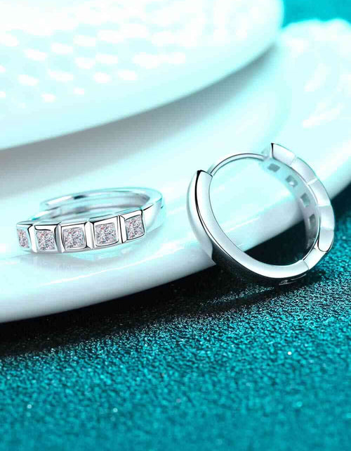 Load image into Gallery viewer, Always Chic Sterling Silver Moissanite Huggie Earrings
