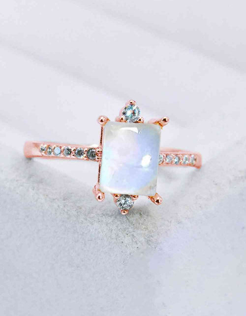 Load image into Gallery viewer, 925 Sterling Silver Square Moonstone Ring
