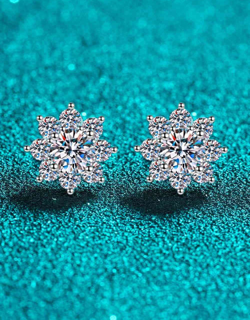 Load image into Gallery viewer, 1 Carat Moissanite 925 Sterling Silver Flower Earrings
