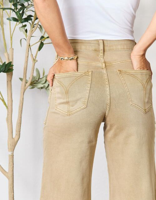 Load image into Gallery viewer, BAYEAS Raw Hem Wide Leg Jeans
