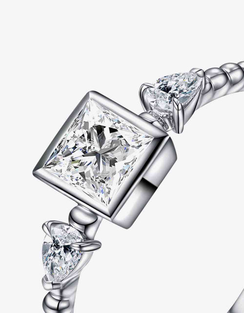 Load image into Gallery viewer, Moissanite Square Shape 925 Sterling Silver Ring
