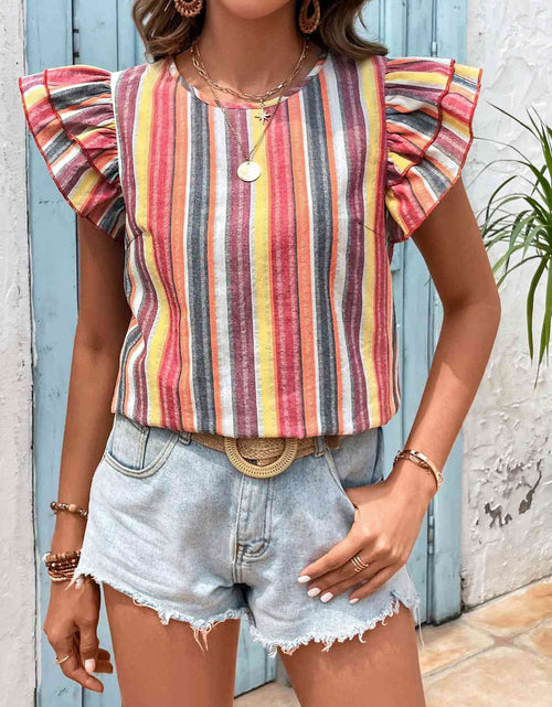 Load image into Gallery viewer, Cap Sleeve Striped Top
