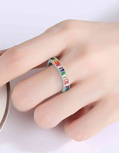 Load image into Gallery viewer, Multicolored Cubic Zirconia 925 Sterling Silver Ring
