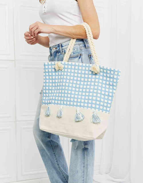 Load image into Gallery viewer, Justin Taylor Picnic Date Tassel Tote Bag
