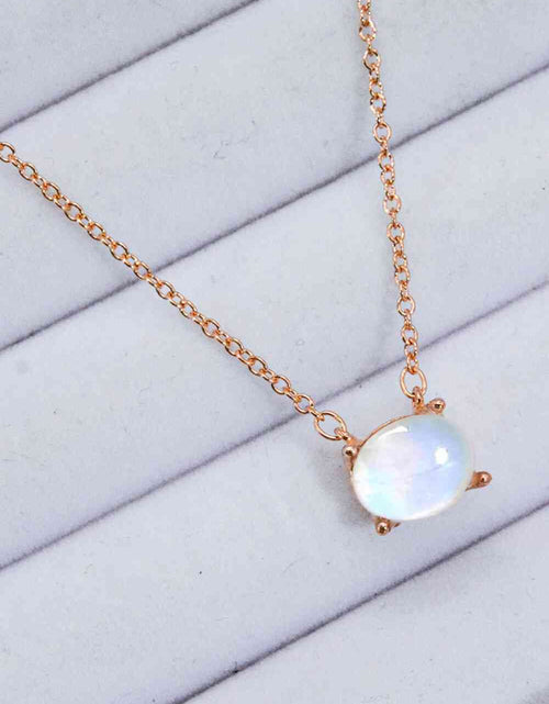 Load image into Gallery viewer, Geometric Moonstone Pendant Necklace
