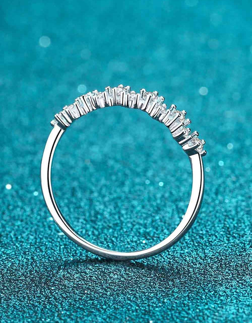 Load image into Gallery viewer, Moissanite Rhodium-Plated Half-Eternity Ring
