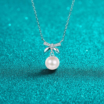 Load image into Gallery viewer, Natural Pearl Pendant Moissanite 925 Sterling Silver Necklace
