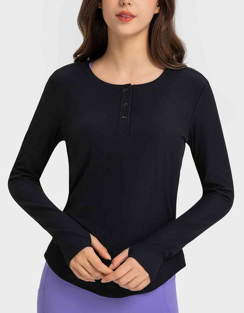 Load image into Gallery viewer, Round Neck Long Sleeve Sport Top
