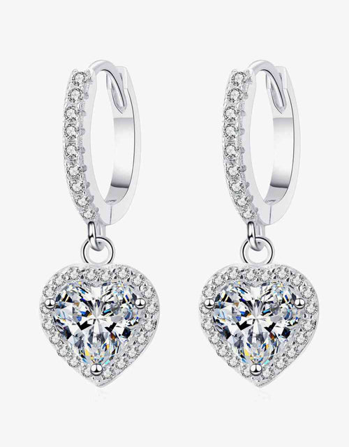 Load image into Gallery viewer, Moissanite Heart-Shaped Drop Earrings
