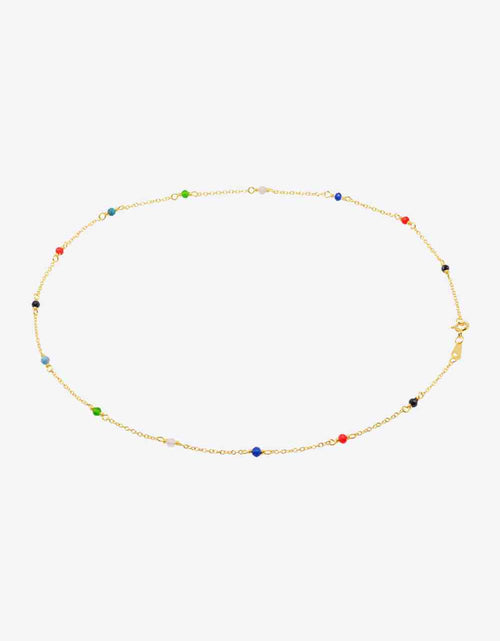 Load image into Gallery viewer, 18K Gold-Plated Multicolored Bead Necklace
