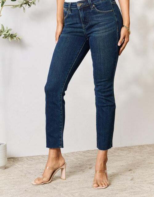 Load image into Gallery viewer, BAYEAS Full Size Raw Hem Straight Jeans
